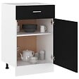 VIDAXL - vidaXL Armoire de plancher à tiroir "Lyon" Noir 50x46x81,5 cm - vignette