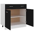 VIDAXL - vidaXL Armoire de plancher à tiroir "Lyon" Noir 80x46x81,5 cm - vignette
