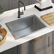 VIDAXL - vidaXL Évier de cuisine fait à la main Acier inoxydable - vignette
