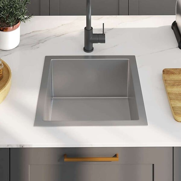 VIDAXL - vidaXL Évier de cuisine fait à la main Acier inoxydable - large