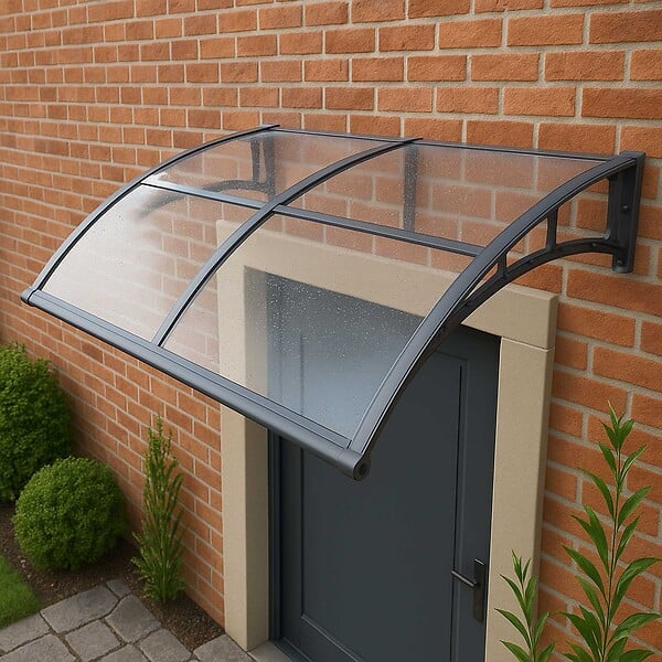 WERKAPRO - Marquise en polycarbonate 2 panneaux  80 x 300 cm - large