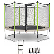 KANGUI - Trampoline jardin Ø 360 cm + échelle + kit d'ancrage - JUMPI 360 - Taupe/Vert - vignette