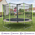 KANGUI - Trampoline jardin Ø 360 cm + échelle + kit d'ancrage - JUMPI 360 - Taupe/Vert - vignette