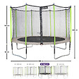 KANGUI - Trampoline jardin Ø 360 cm + échelle + kit d'ancrage - JUMPI 360 - Taupe/Vert - vignette