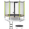 KANGUI - Trampoline jardin Ø 250 cm + filet + échelle + bâche - JUMPI 250 - Taupe/Vert - vignette