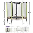 KANGUI - Trampoline jardin Ø 250 cm + filet + échelle + bâche - JUMPI 250 - Taupe/Vert - vignette