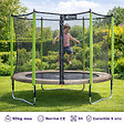 KANGUI - Trampoline jardin Ø 300 cm + échelle + kit d'ancrage - JUMPI 300 - Taupe/Vert - vignette