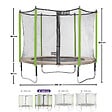 KANGUI - Trampoline jardin Ø 300 cm + échelle + kit d'ancrage - JUMPI 300 - Taupe/Vert - vignette