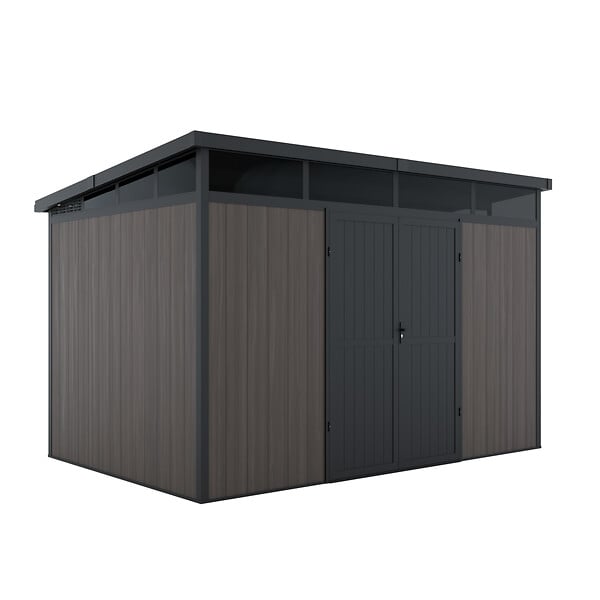 DIRECT-ABRIS - Abri de Jardin Bois Composite 7,5m2 Gris 363x223x227cm EVORA - Cabane a Outils - Local a Vélo - large