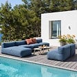 OVIALA - Salon de jardin modulable 6 places bleu pacific - Mixi - vignette