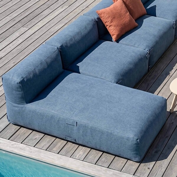 OVIALA - Salon de jardin modulable 6 places bleu pacific - Mixi - large