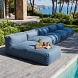 OVIALA - Salon de jardin modulable 5 places bleu pacific - Mixi - vignette