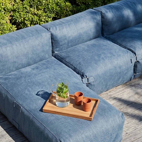 OVIALA - Salon de jardin modulable 5 places bleu pacific - Mixi - large