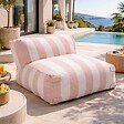 OVIALA - Fauteuil de jardin rayé pour canapé modulable rose poudré - Mixi - vignette
