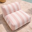 OVIALA - Fauteuil de jardin rayé pour canapé modulable rose poudré - Mixi - vignette