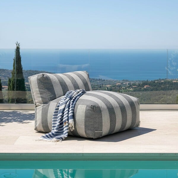 OVIALA - Fauteuil de jardin rayé pour canapé modulable gris anthracite - Mixi - large