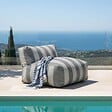 OVIALA - Fauteuil de jardin rayé pour canapé modulable gris anthracite - Mixi - vignette