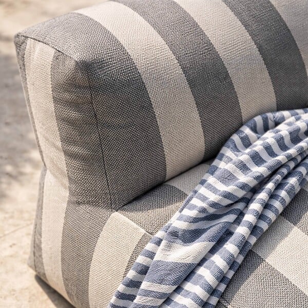 OVIALA - Fauteuil de jardin rayé pour canapé modulable gris anthracite - Mixi - large