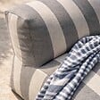 OVIALA - Fauteuil de jardin rayé pour canapé modulable gris anthracite - Mixi - vignette