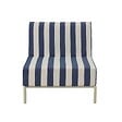 OVIALA - Chauffeuse rayé pour salon de jardin modulable en tissu bleu pacific - Patio - vignette