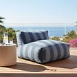 OVIALA - Fauteuil de jardin rayé pour canapé modulable bleu pacific - Mixi - vignette