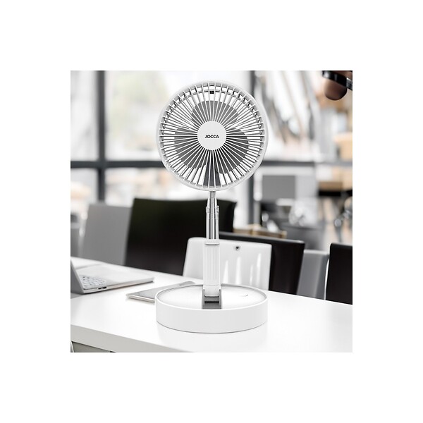 JOCCA - Ventilateur à Batterie Sans fil Silencieux USB BLANC Pliable & Pied Télescopique Télécommande Autonomie 24h Jocca - large