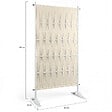 ID MARKET - Paravent extérieur claustra décoratif 80 x 150 cm sangles beige et métal blanc - vignette