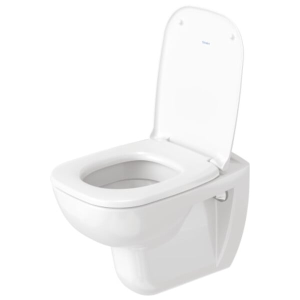 DURAVIT - Pack WC suspendu D-code + bati support + plaque + tabouret physiologique bois - large