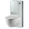 PLANETE BAIN - Pack WC suspendu mural en verre blanc et cuvette carénée sans bride CERES - vignette