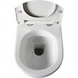 PLANETE BAIN - Pack WC suspendu mural en verre blanc et cuvette carénée sans bride CERES - vignette