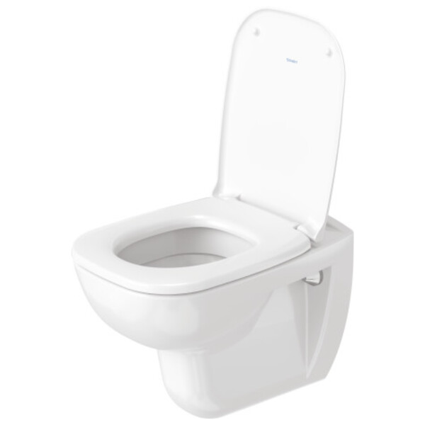 DURAVIT - Pack WC suspendu D-code + bati support + plaque + tabouret physiologique blanc - large