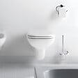 DURAVIT - Pack WC suspendu D-code avec abattant + bati support + Plaque de commande chromée - vignette