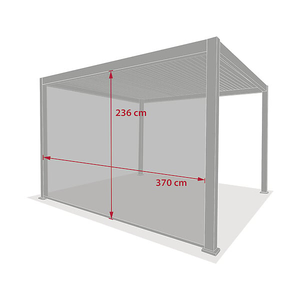 HESPERIDE - Store 4 m pour pergola bioclimatique Evora 4 x 3 m graphite - Hespéride - large