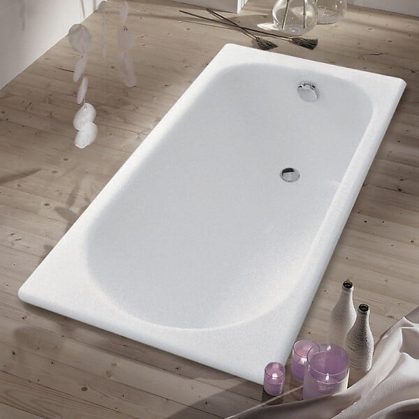 JACOB DELAFON - Baignoire droite JACOB DELAFON Soissons en fonte + pare bain | 170 X 70 - large