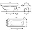 JACOB DELAFON - Baignoire droite JACOB DELAFON Soissons en fonte + pare bain | 170 X 70 - vignette