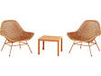 HABITAT ET JARDIN - Lot de 2 fauteuils de jardin avec table basse "Soléna" - Orange - vignette