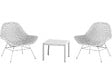 HABITAT ET JARDIN - Lot de 2 fauteuils de jardin avec table basse "Soléna" - Blanc - vignette
