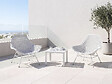 HABITAT ET JARDIN - Lot de 2 fauteuils de jardin avec table basse "Soléna" - Blanc - vignette