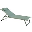 OVIALA - Lot de 2 bains de soleil inclinable avec roues vert cactus - Olmeta - vignette