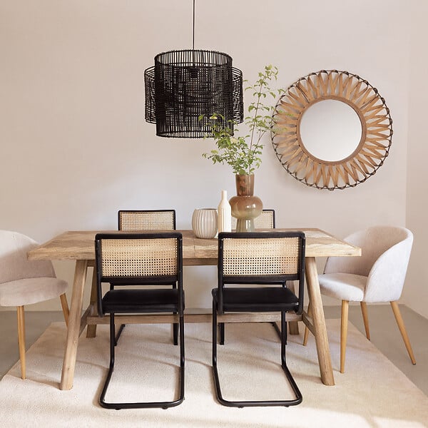 ATMOSPHERA - Grand Miroir mural en Bambou D 93 cm - large