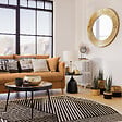 ATMOSPHERA - Grand Miroir mural en Métal Doré D 90 cm - vignette