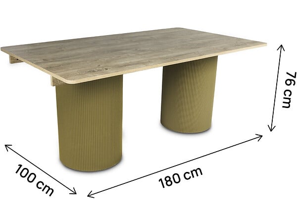 HABITAT ET JARDIN - Table à manger ovale en bois "Zénith" - 180 cm - 8 places - Beige - large