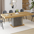 ID MARKET - Table à manger extensible rectangle EDEN 6-10 personnes bois et effet béton 160-200 cm - vignette