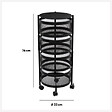 5 FIVE SIMPLY SMART - Resserre de cuisine 4 Paniers rotatifs sur roues en Métal Noir H 76 cm - vignette