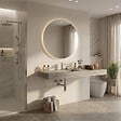 KIAMAMI VALENTINA - Lavabo Asymétrique Avec Cuvette À Gauche 120Cm Hpl Ice Oak - vignette