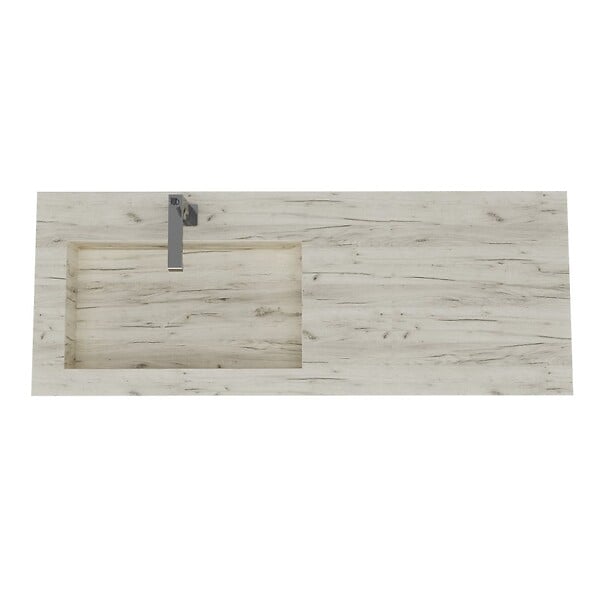 KIAMAMI VALENTINA - Lavabo Asymétrique Avec Cuvette À Gauche 120Cm Hpl Ice Oak - large