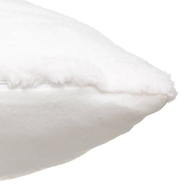 ATMOSPHERA - Coussin déhoussable en Fourrure Blanche 45 x 45 cm - large