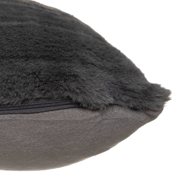 ATMOSPHERA - Coussin déhoussable en Fourrure Gris foncé 45 x 45 cm - large