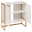 5 FIVE SIMPLY SMART - Meuble sous lavabo en Bambou et Bois Blanc 2 Portes H 80 cm - vignette