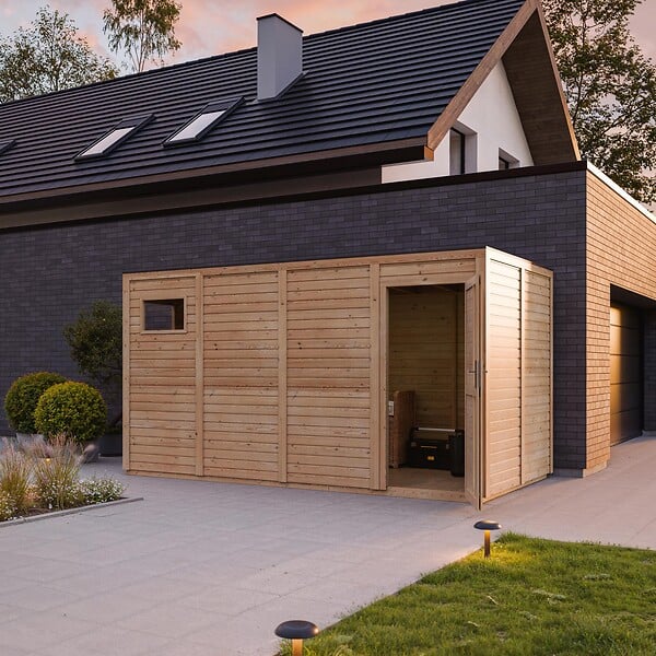 TIMBELA - Abri de Jardin en Bois 8,16 m² TIMBELA M327F1+M327G - large